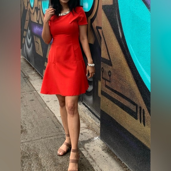 A-Line dress with metallic gold neckline, perfect for the holidays - Picture 2 of 3